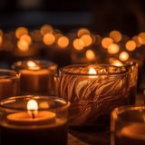 Candlelight glows in tranquil celebration of spirituality generated by AI